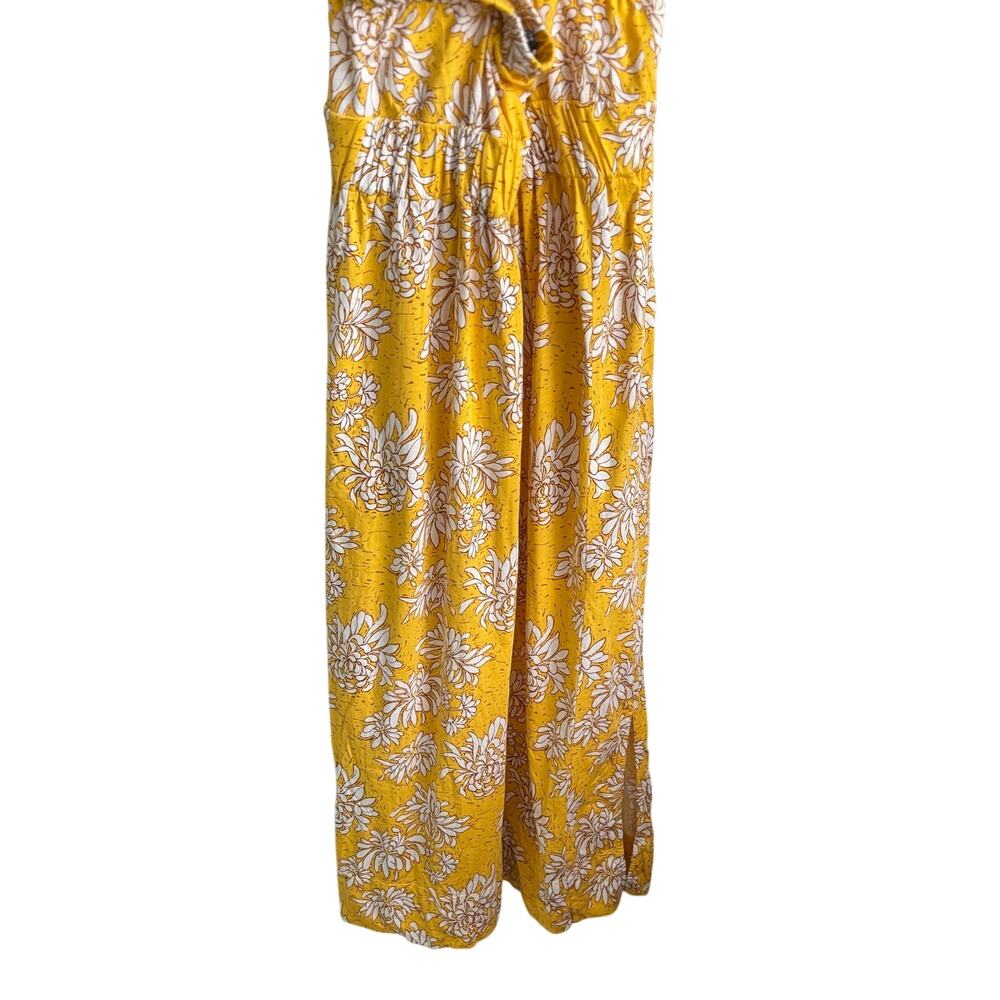 ME+EM Cotton Dahlia Print Gathered Maxi Sundress Yellow Multi Women's Size U 8 - Picture 8 of 10